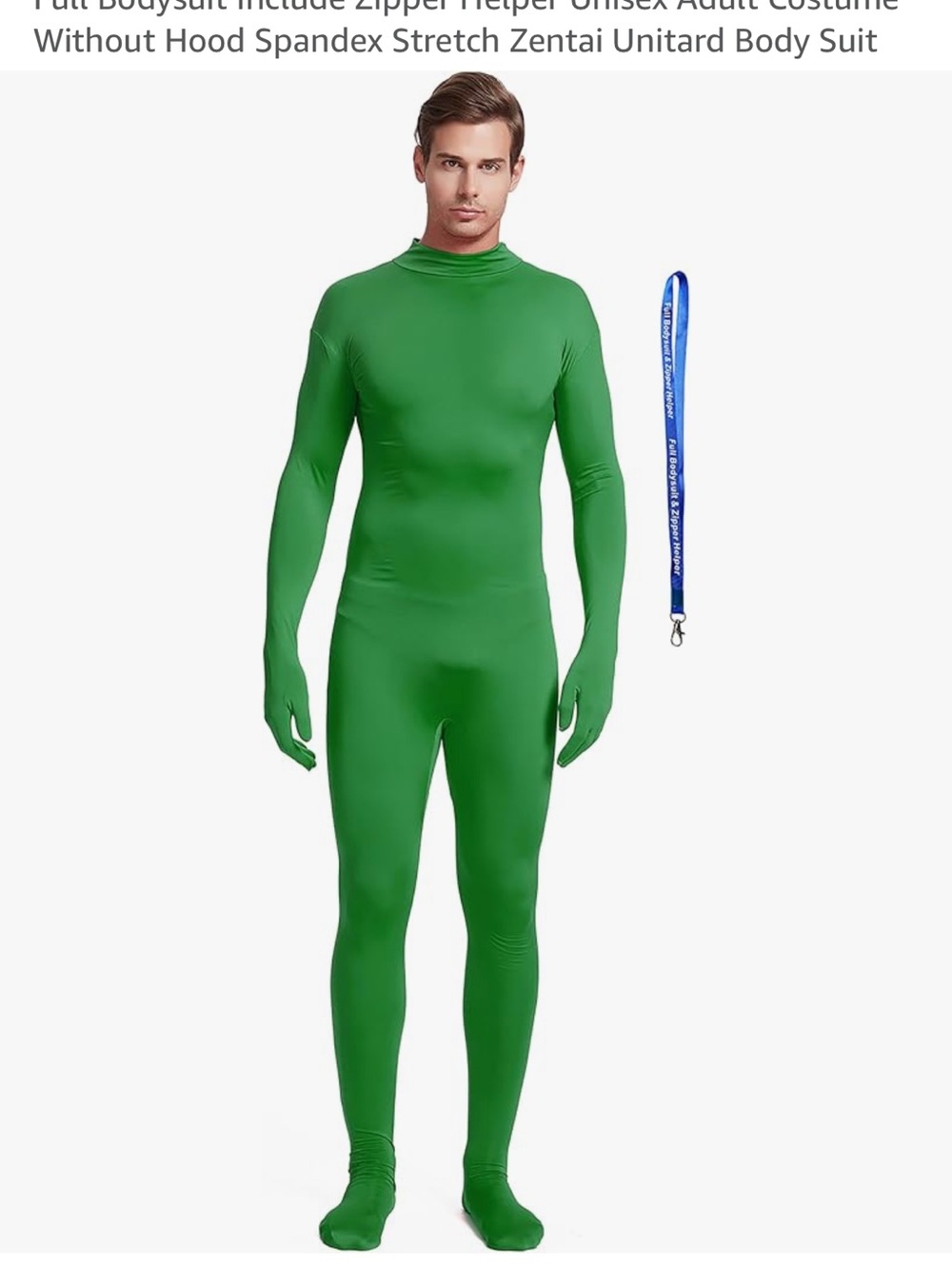 Amazon Men's Green Full-Body Zentai Suit